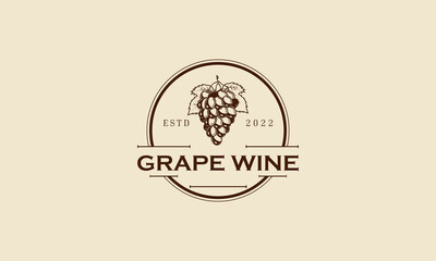 Vector wine logo for wine shop, restaurant menu, wine branding and identity