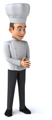Fun 3D illustration of a cartoon chef