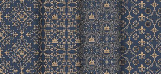 Set of luxury royal patterns - set - obrazy, fototapety, plakaty