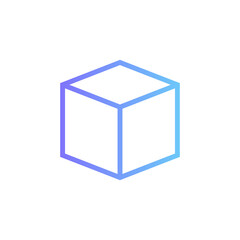 cube vector icon with gradient