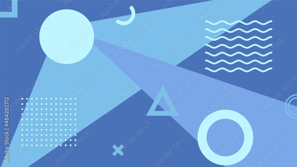 Fototapete memphis style background template. abstract neo memphis geometric patterns. geo grid square, color m