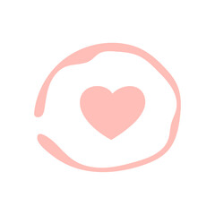 Abstract stamp with heart. Valentine's Day sign, icon, romantic sticker, love graphic element for cards, banners. Simple vector illustration.