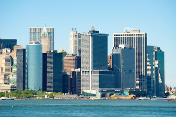 Lower Manhattan urban skyscrapers in New York City