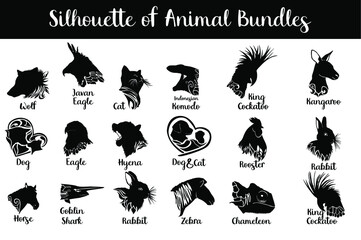 set of animals Silhouette