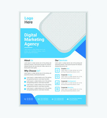 Modern Blue Corporate Business Flyer, Book Cover Template