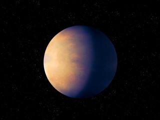 Rocky exoplanet in far space, realistic giant planet, extrasolar planet