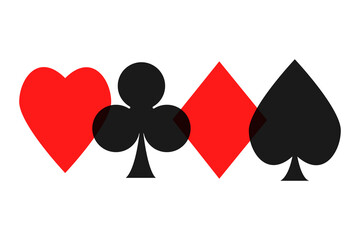 A set of symbols for playing cards. Vector illustration isolate on a white background.