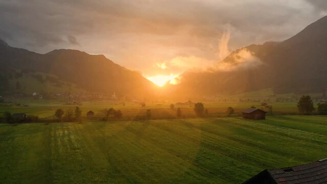Sunset in the Rain Austrian Alps