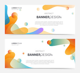 Abstract colorful banner with fluid shape