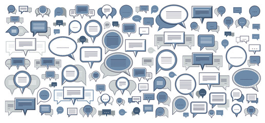 A lot of diversity speech bubbles vector set, different dialog signs geometric flat style, big set. © Sylverarts