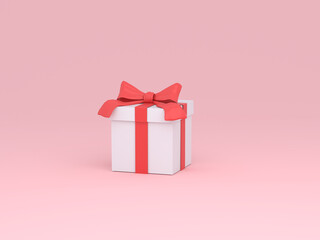 Box Gif With a red ribbon. Isolated. 3d Illustration