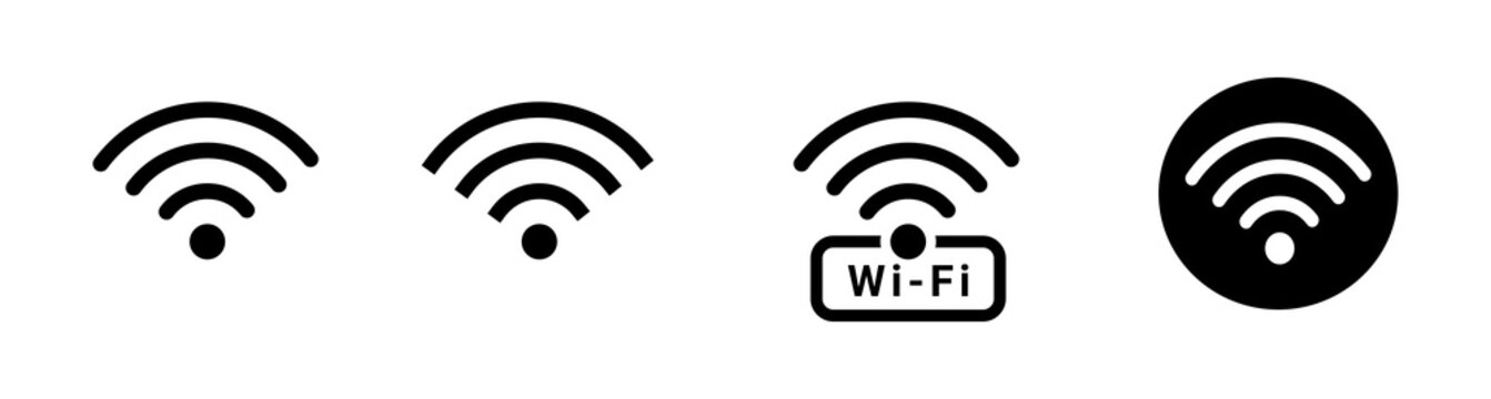 Wireless and wifi icon. Wi-fi signal symbol. Internet Connection. Remote internet access collection 