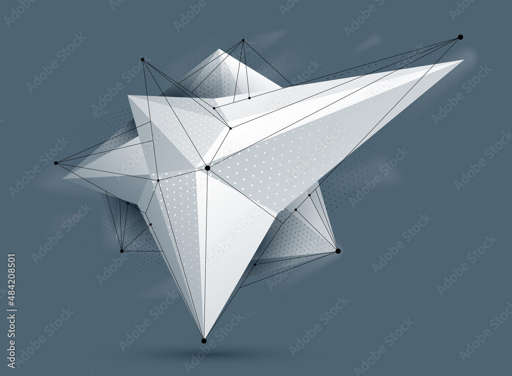 Poster polygonal form vector abstract design, modern futuristic shape ai neural network concept, dynamic te