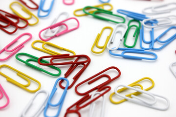 colored clips on a white background.