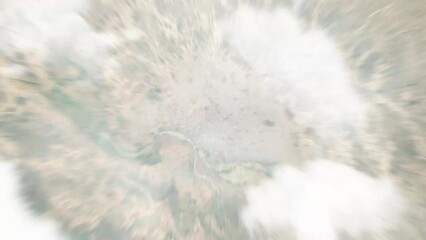 Zoom in from space and focus on NDjamena, Chad. 3D Animation. Background for travel intro. Elements of this image furnished by NASA	