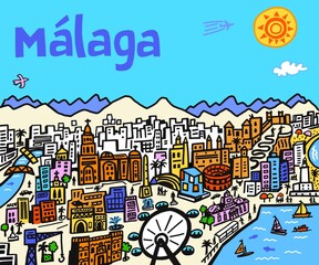 Malaga City Illustration