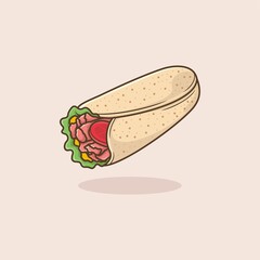 cute cartoon kebab. vector illustration for mascot logo or sticker