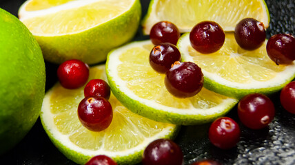 Lime with cranberries
