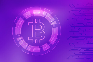 2d rendering bitcoin sign concept
