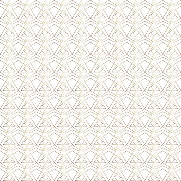 Seamless geometric pattern, art deco style. Gradient, gold, white background, vector
