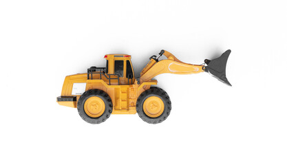 bulldozer model isolated on white background