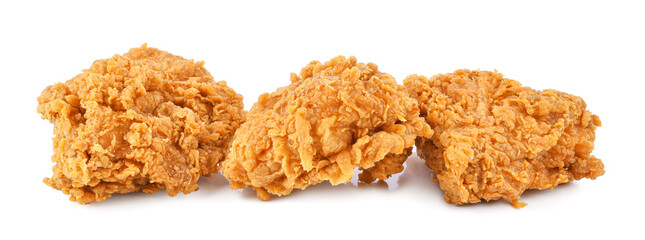 Fried chicken isolated on white background.