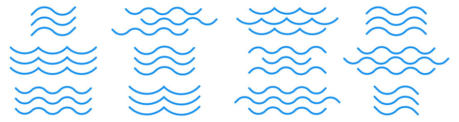 Wave icon set simple design