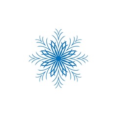Snowflake blue one sign on white background