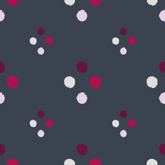 Pom poms of seamless pattern. Hand drawn cute background.