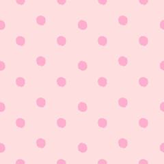 Pom poms of seamless pattern. Hand drawn cute background.