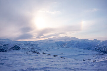 Winter landscape on the Vilyuchinsky pass