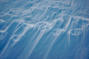 Texture of wind blown snow in winter