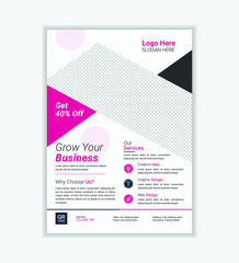 Creative Corporate Flyer Template With Pink Color