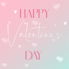 happy valentines day banner design, Love, gradient, pink-turquoise background, heart, congratulation