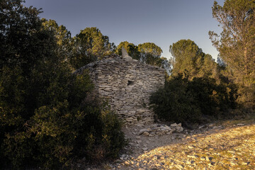 Dry stone hut, capitelle, in Calvisson, village of the Vaunage region, Gard, South of France