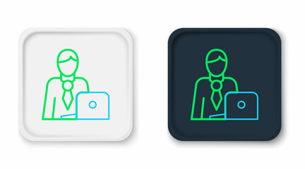 Line Businessman icon isolated on white background. Business avatar symbol user profile icon. Male user sign. Colorful outline concept. Vector