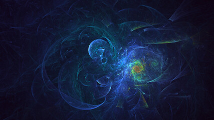 3D rendering abstract colorful fractal light background