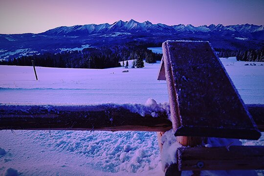 High mountains view before sunrise