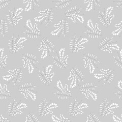 Obraz premium Seamless pattern from a branch with eucalyptus leaves. Watercolor illustration. 