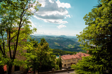 Summer view from Monte Titano, San Marino.