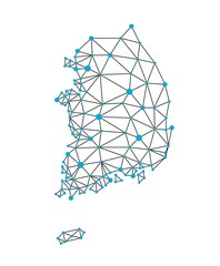 South Korea polygonal vector map