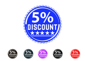 5 percent discount new offer logo and icon design