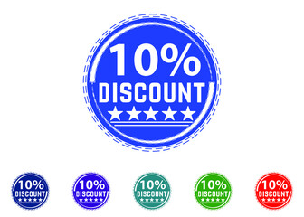 10 percent discount new offer logo and icon design