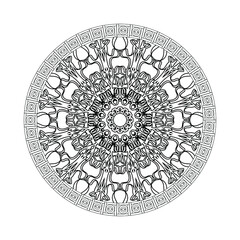 Circular pattern mandala art decoration elements