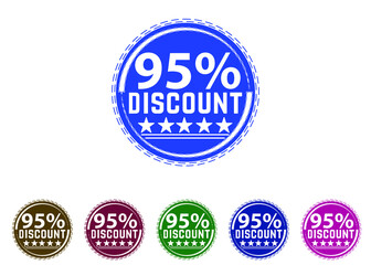 Obraz premium 95 percent discount new offer logo and icon design