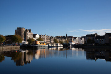 Fototapeta na wymiar Views along the shore at Leith, Edinburgh, Scotland in the UK