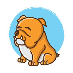 Cute dog cartoon vector icon illustration logo mascot hand drawn concept trandy cartoon