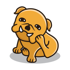 Cute dog cartoon vector icon illustration logo mascot hand drawn concept trandy cartoon