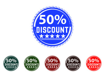 Obraz premium 50 percent discount new offer logo and icon design