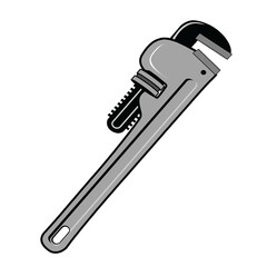 adjustable wrench tool vector design